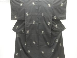 竹笹に菱模様織り出し本場泥大島紬着物(5マルキ)
